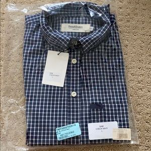 FrenchTrotters dress shirt in check navy Large